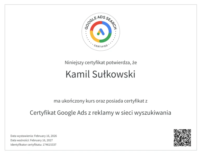 Google Ads - reklama w sieci wyszukiwania